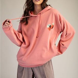 NWT🩷Easel Berry Sweet Hoodie Small Oversized